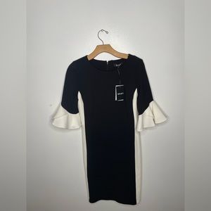 DKNY White Black 3/4 Dress